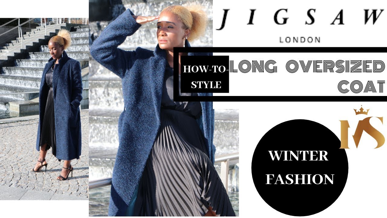Styling | LONG OVERSIZED WINTER COAT | Jigsaw Luxe Fur Coat, Navy