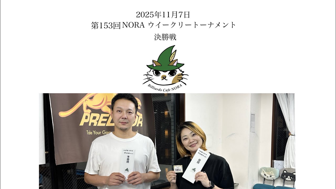 2025年11月7日第153回ウイークリートーナメント