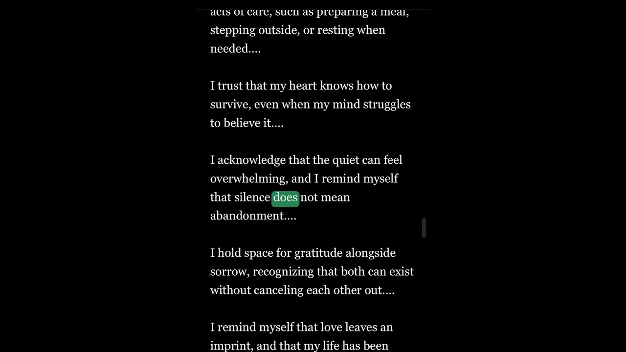 Affirmations for those living with the loss of a spousal partner. 