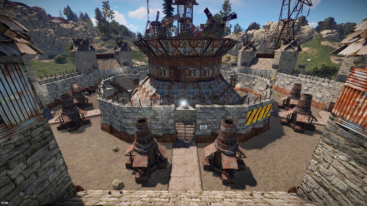Rust Clan Base: MEDUSA. -- (Group of 6+) 20K Stone. 15K Metal UPKEEP!