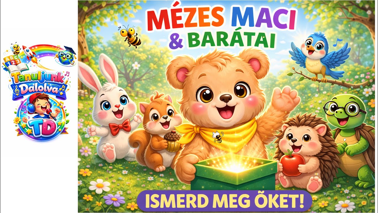 ⭐ Mézes Maci_vidám barátai _4.rész🐻🍯 | Tanuljunk együtt számolni és dalolni! 4K @Tanuljunk_dalolva 