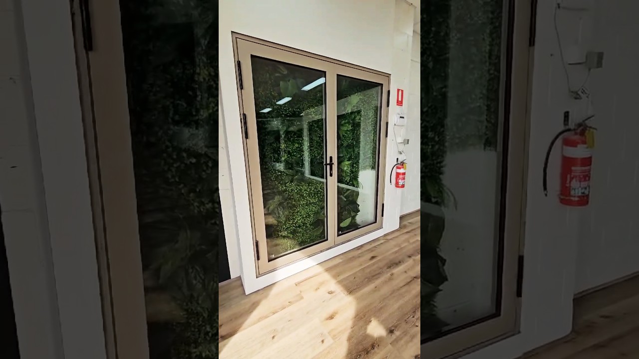 Double glazed multi-lock hinge door. Thermally broken. #doubleglazing #aluminiumdoors