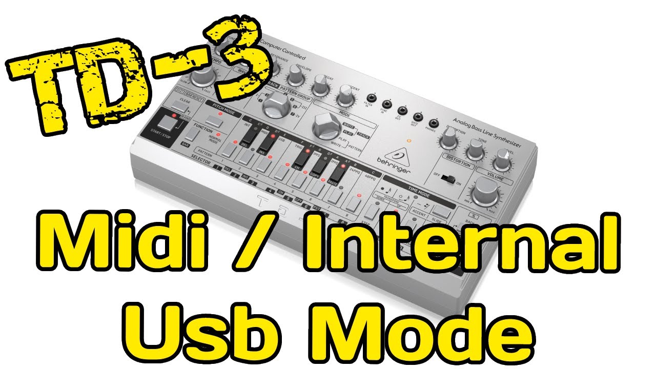 Behringer TD 3 как переключаться между режимами Midi и Internal на лету