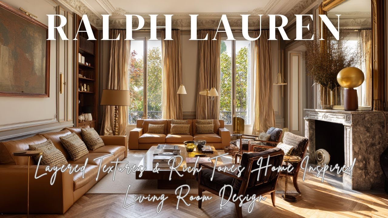 Layered Textures & Rich Tones  Ralph Lauren Home Inspired Living Room Design