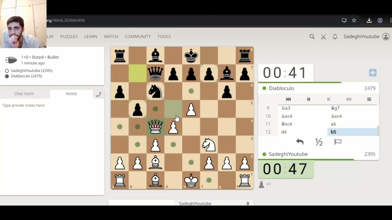 Sicilian, Alapin, 2...Nf6 ,,, 4.Bc4 ,,, 5...c4 variation