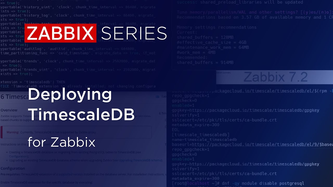 Deploying TimescaleDB for Zabbix