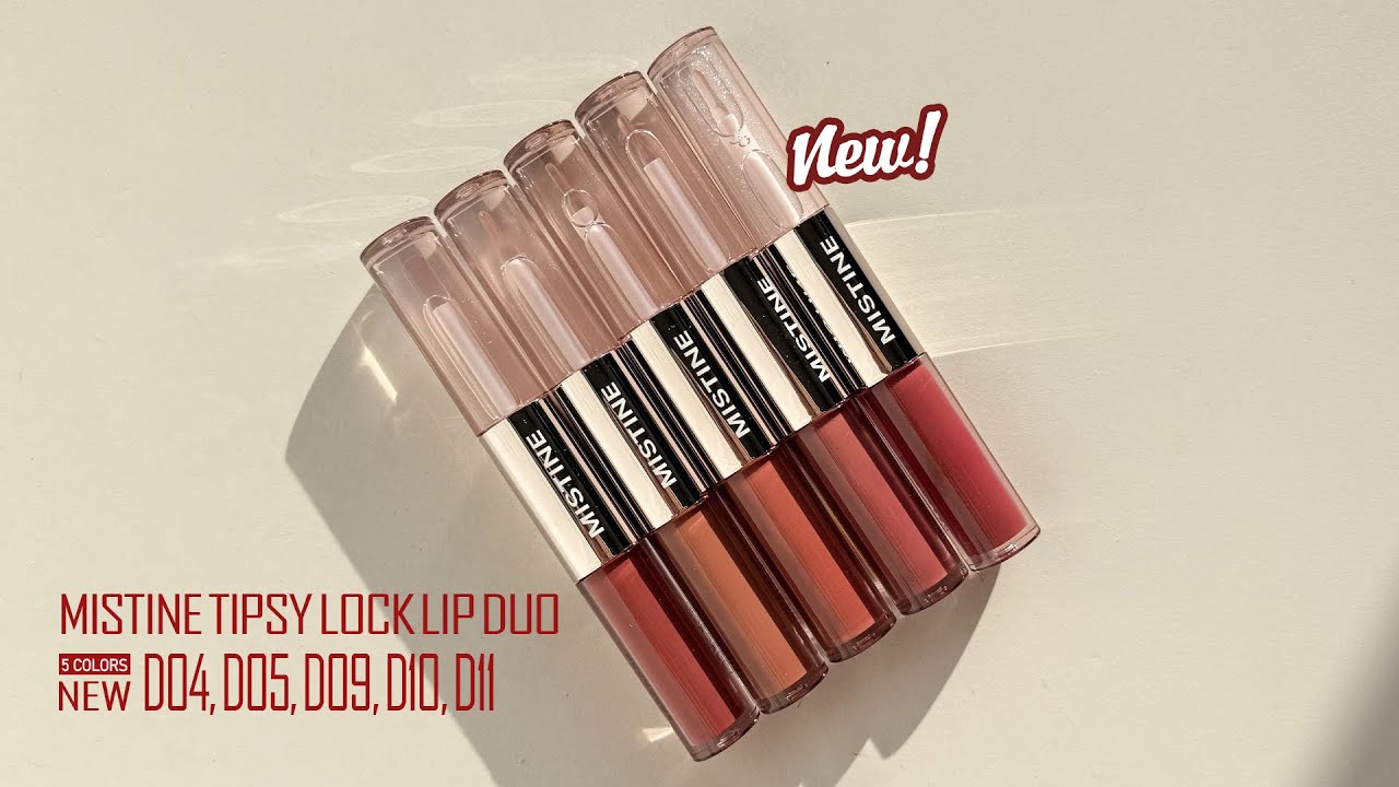MISTINE TIPSY LOCK LIP DUO REVIEW | So Sánh 5 Màu Son Mistine Trên Da Ngăm