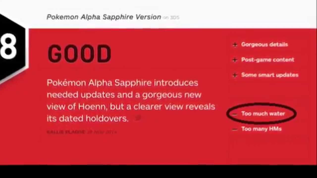IGN's review of pokemon alpha sapphire and omega ruby (too much water???)