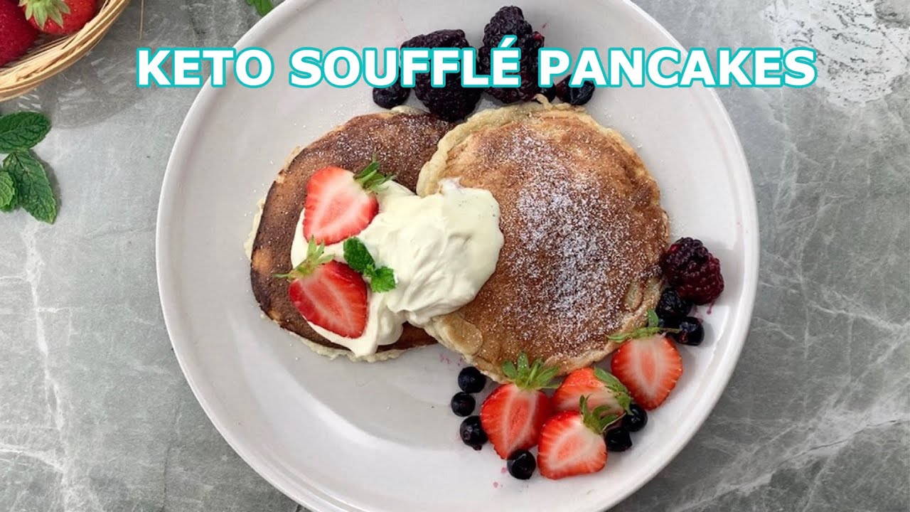Keto Japanese Soufflé Pancakes with Whipped Cream | Only 2g Carbs | Juicy Cookin