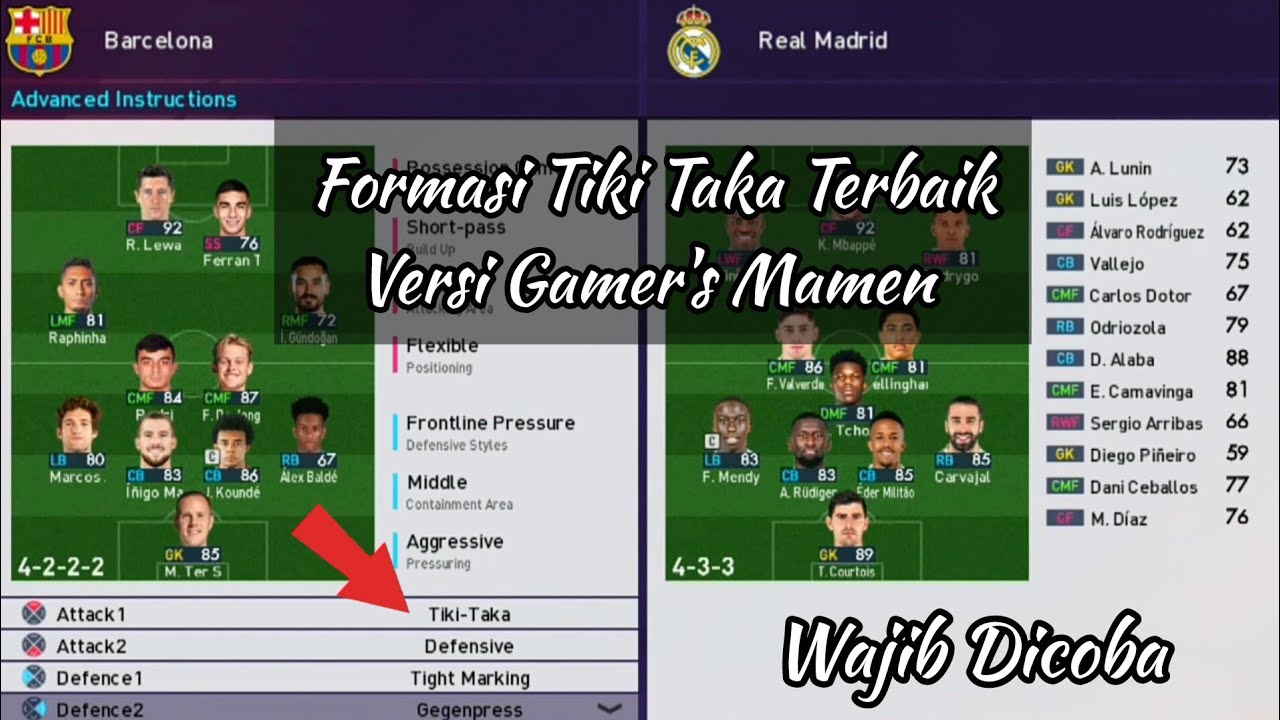 Formasi Tiki Taka Terbaik Versi Gamer's Mamen | Formasi Pes Ps3
