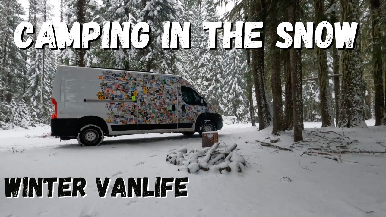 Camping in the Snow with NO heater | Hot Springs | Spicy Ramen | Winter Vanlife
