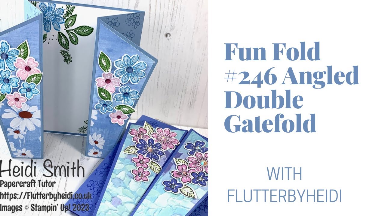 Learn how to make this pretty Angled Double Gatefold Card with pretty floral panels