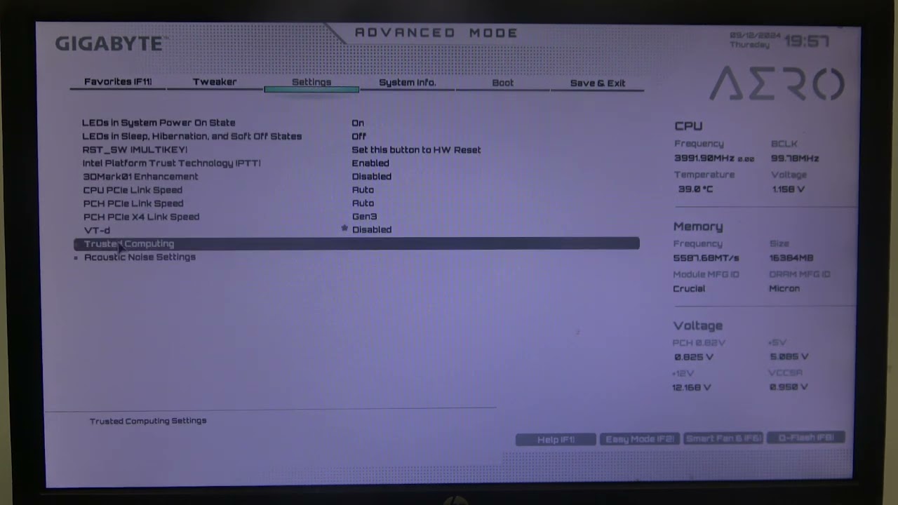 How to Enable & Disable Security Device Support on Gigabyte Z790 AERO G ATX Motherboard