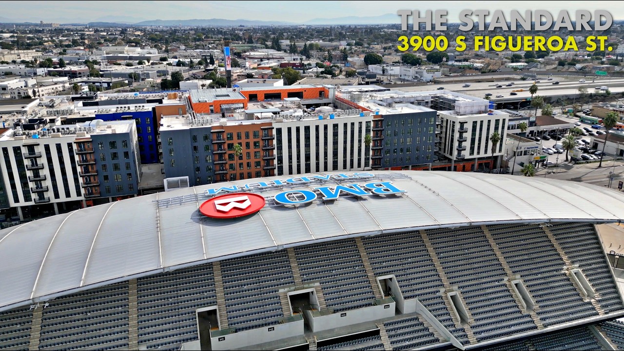 USC Adjacent Housing Next to LA Coliseum Aerial Construction Update