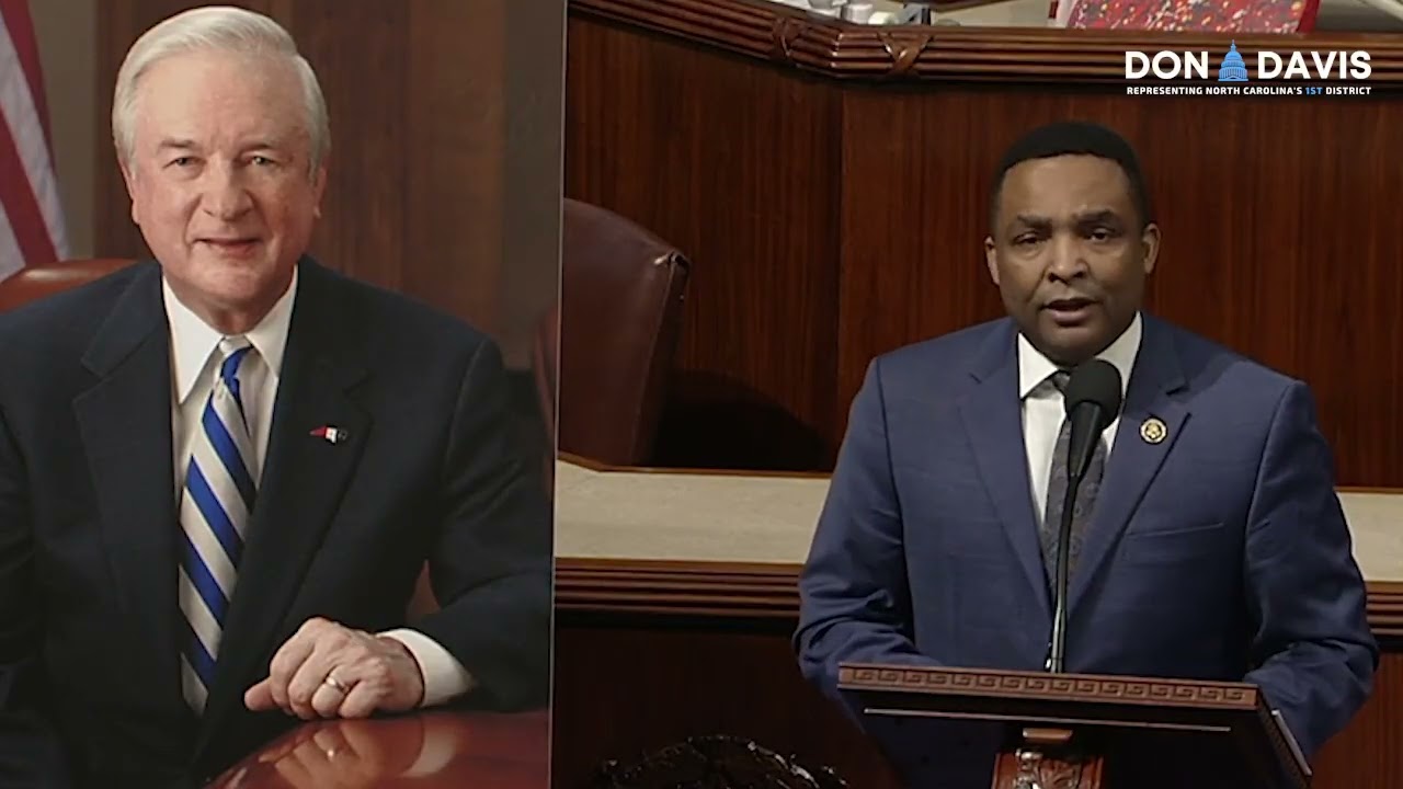 Congressman Don Davis honors Governor Jim Hunt on the House Floor
