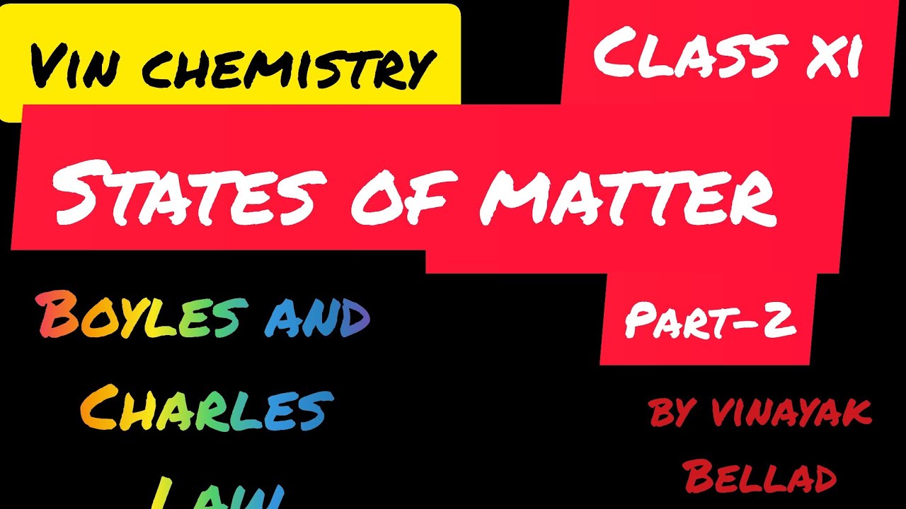 States of matter -2, Boyles law and Charles law