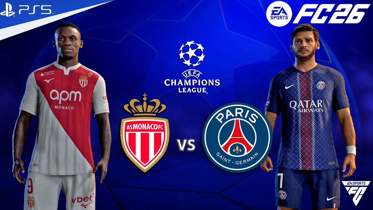 FC 26 - Monaco vs PSG - Knockout Phase Both Legs - UEFA Champions League Match | PS5 | 4K