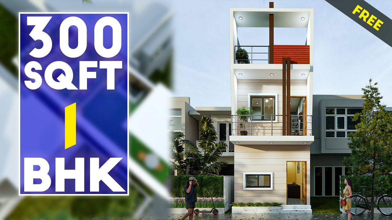 12X25 Feet Small House With Master Bedroom 3D House Plan#214