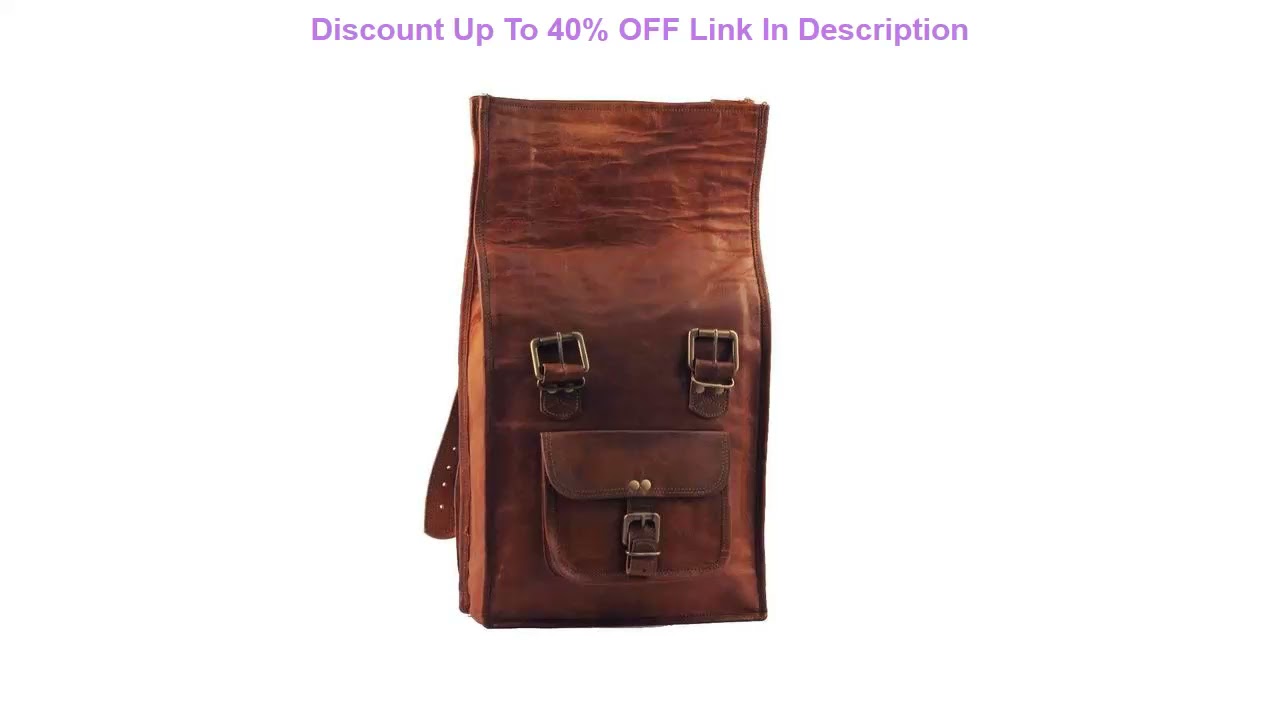 Limited Stock Men's Leather Vintage Roll On Laptop Backpack Rucksack One Size Brown By Gbag (T)