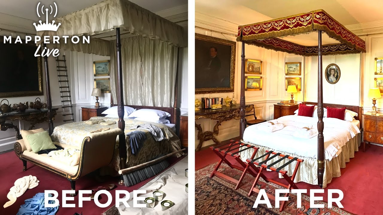 How we Transformed our 300 year old Bedroom with Old Fabrics from our Lost Castle