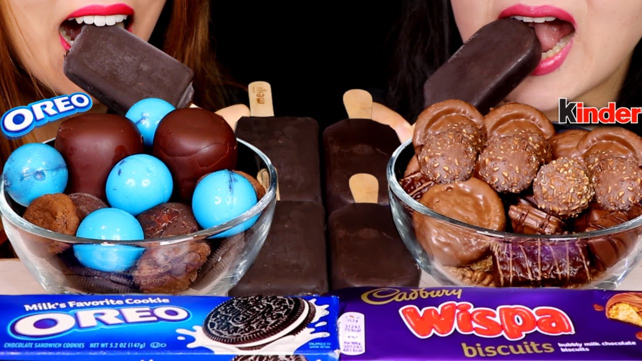 ASMR CHOCOLATE DESSERT BOWL (CHOCOLATE MARSHMALLOW, PLANET GUMMY, OREOS, CADBURY, KINDER, FERRERO)먹방