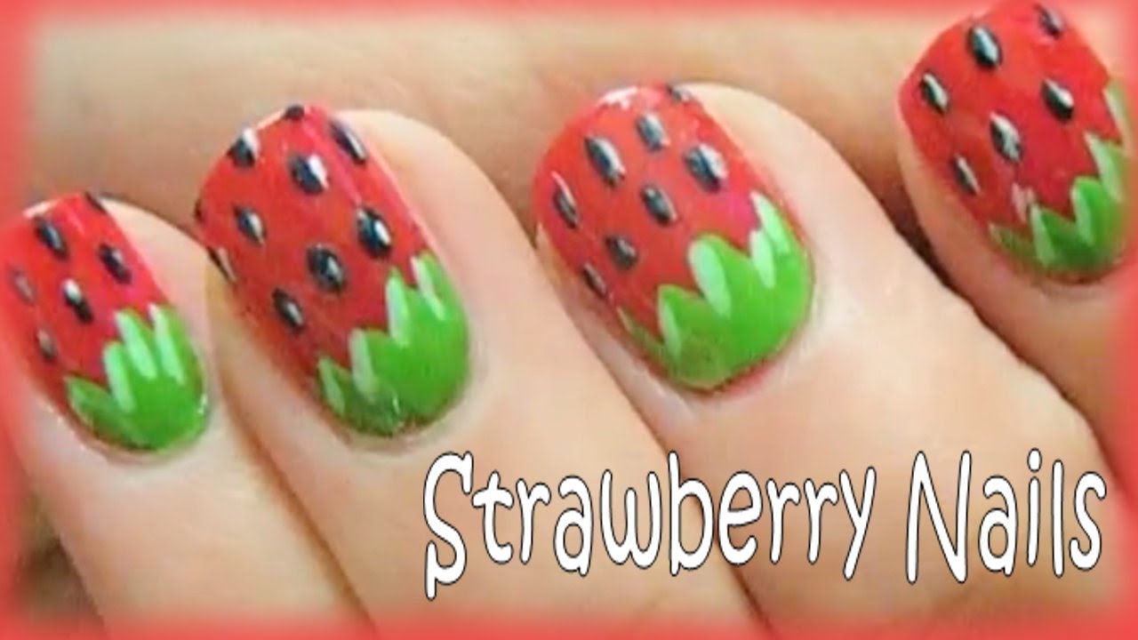 Cute Strawberry Nails Tutorial