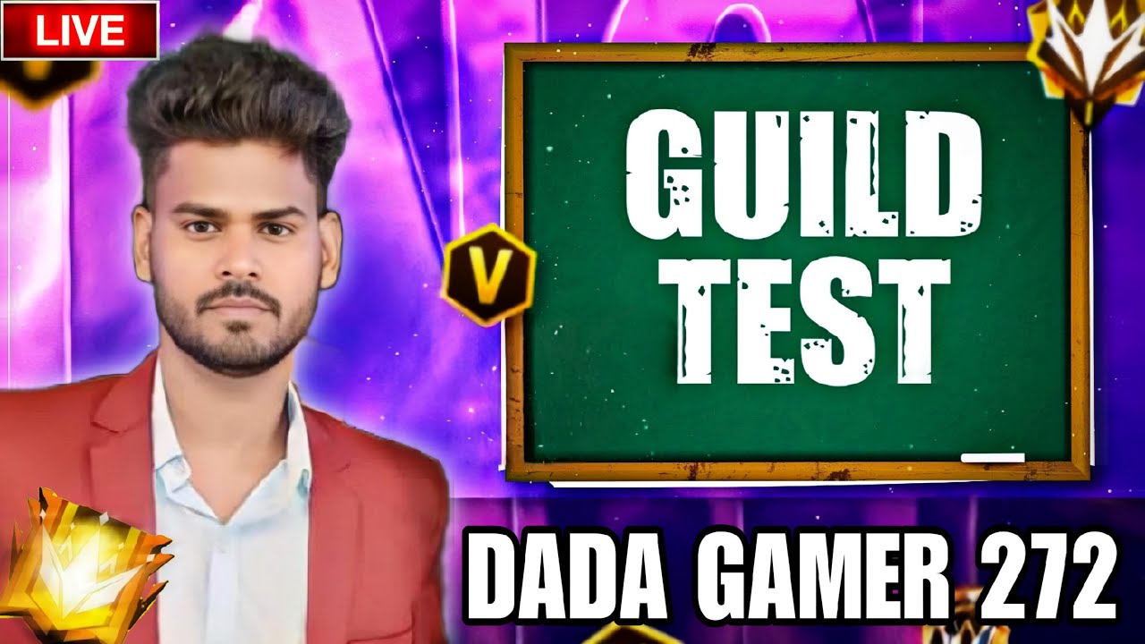 FREE FIRE LIVE GUILD TEST 1V2 WITH SUBSCRIBE 👍ID REACTION 😁 6V6 CUSTOME #freefire #dadagamer272