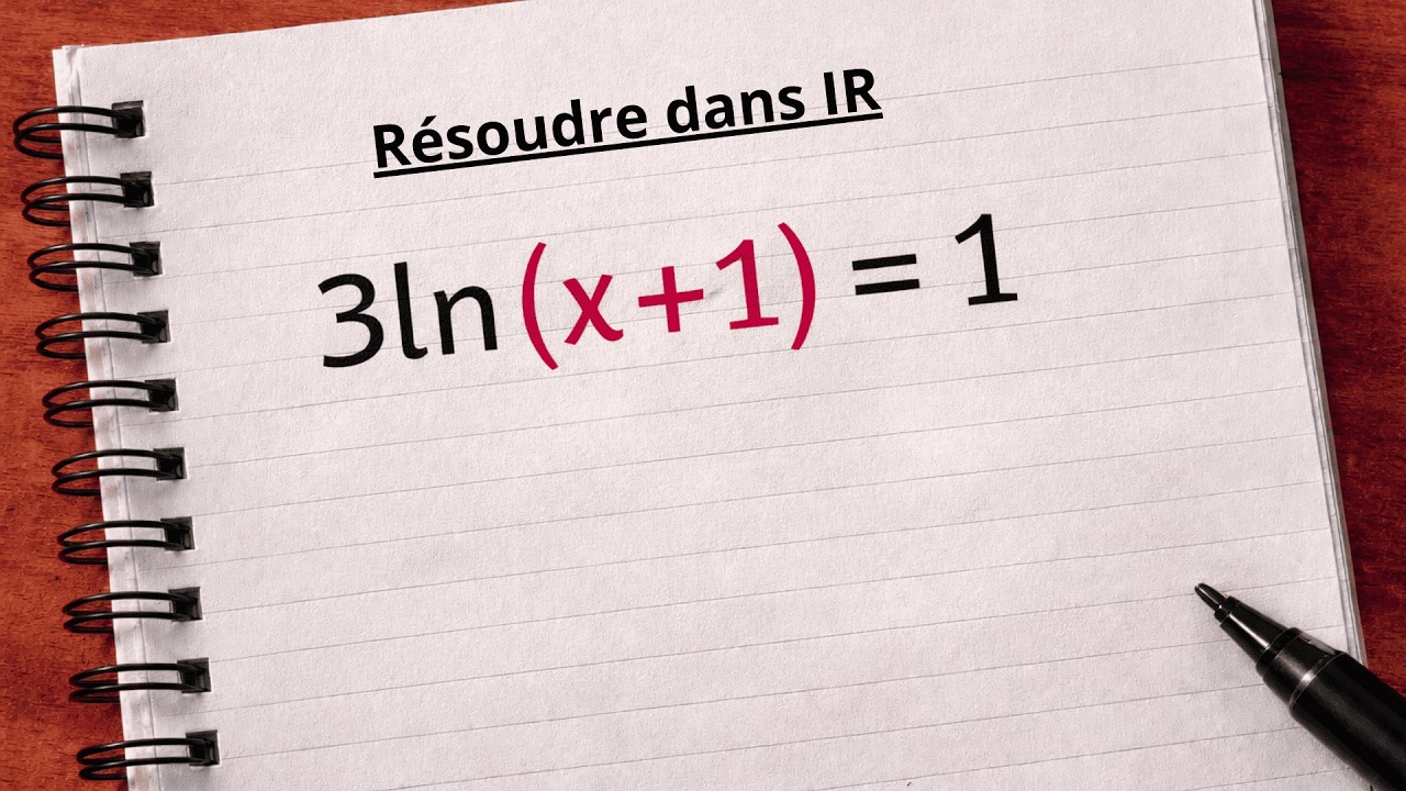 Résoudre 3ln(x+1)=1 | Équation Logarithmique Corrigée Pas à Pas