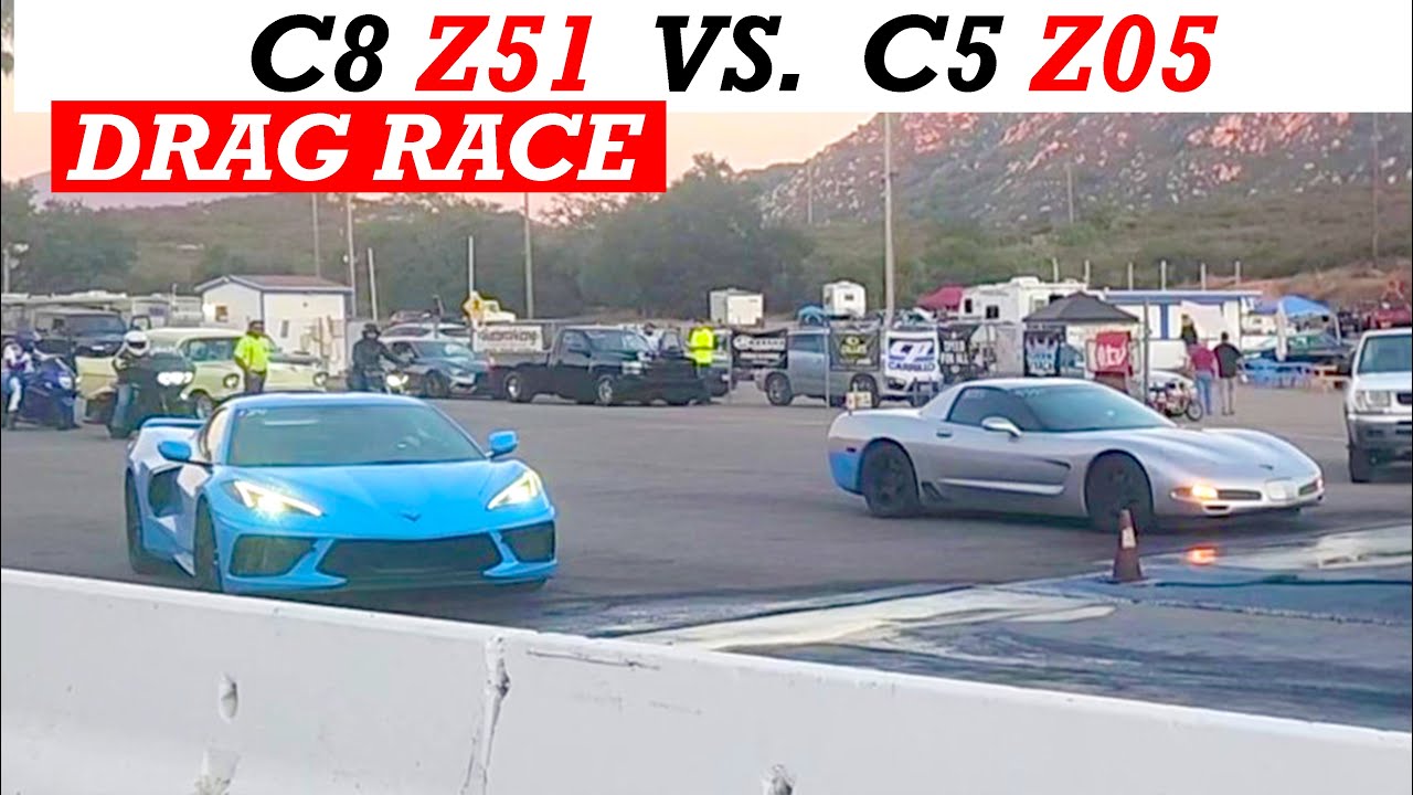 C8 Corvette Z51 vs. C5 Corvette Z06: Drag Race