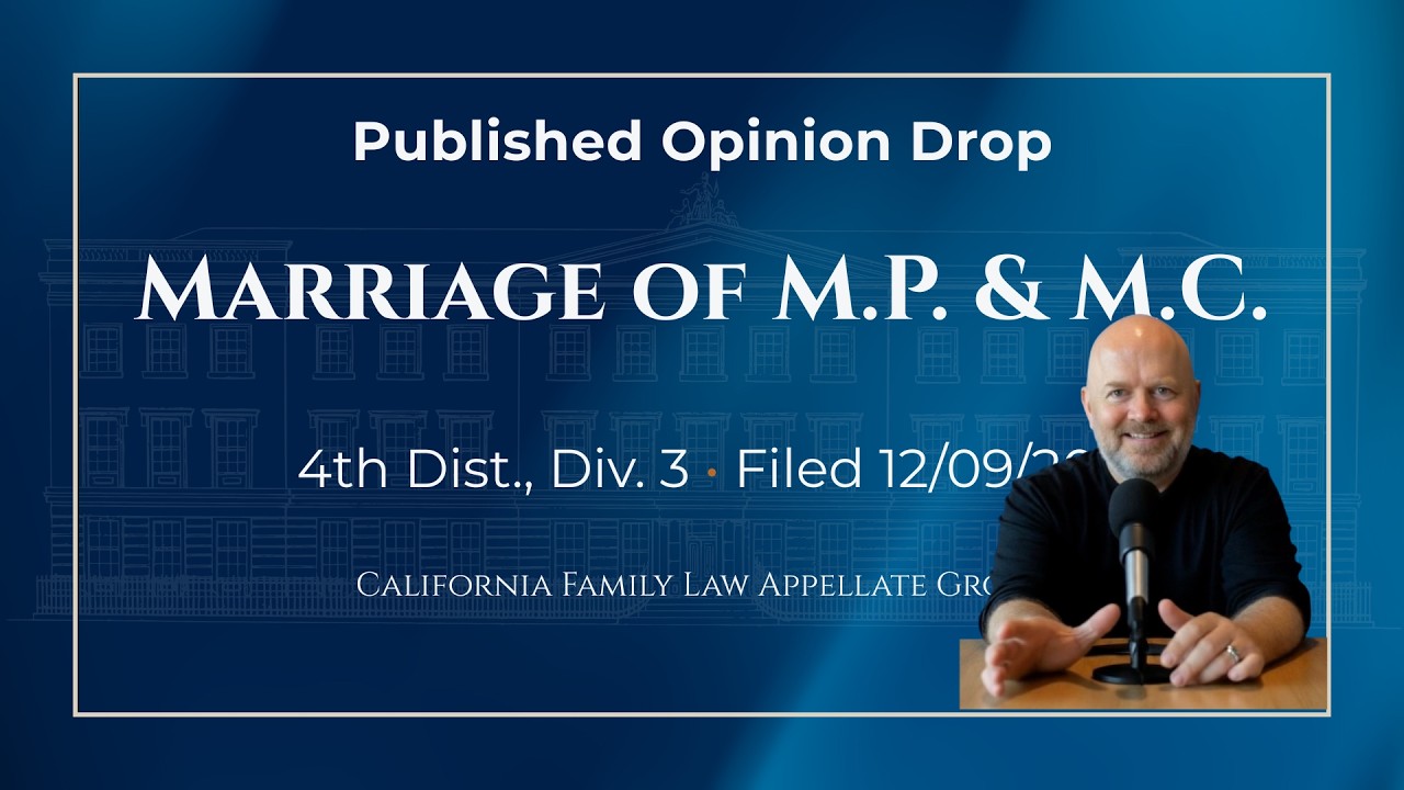 Published Case Drop: Marriage of MP & MC