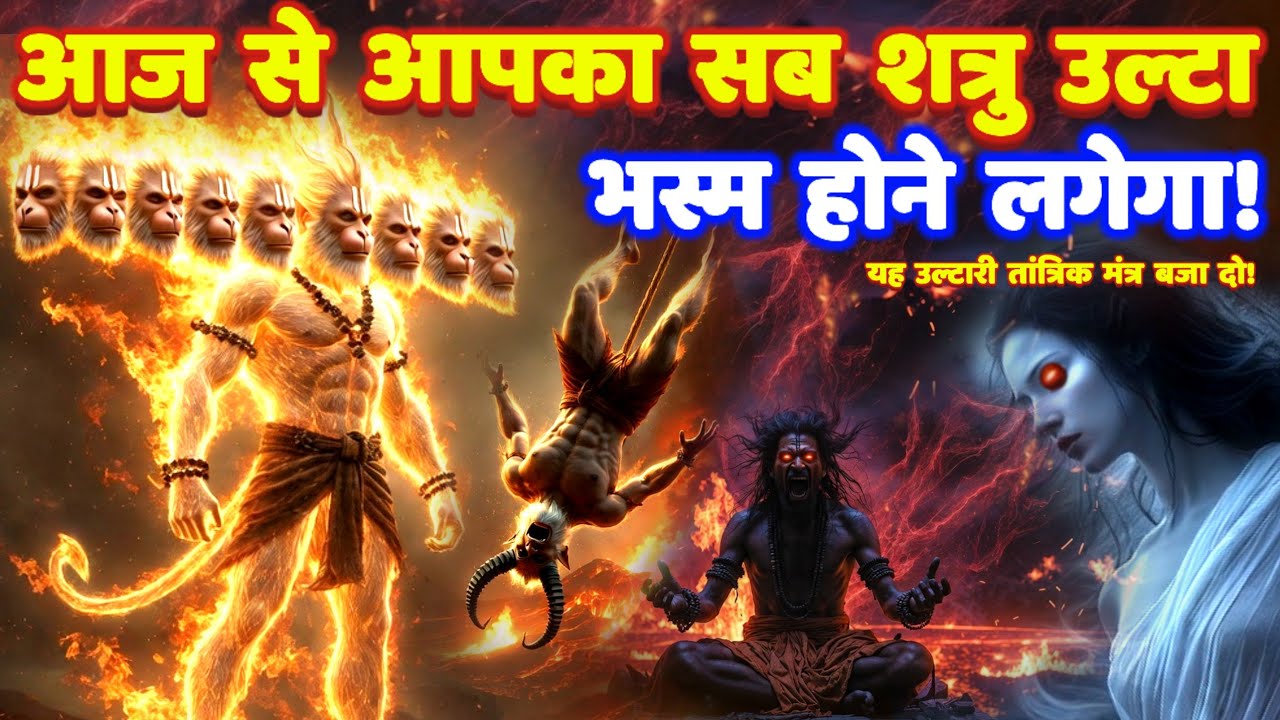 11 मुखी हनुमान ज्वालामुखी उल्टारी तांत्रिक मंत्र: शत्रु भूत प्रेत नाशक! #hanumanmantra