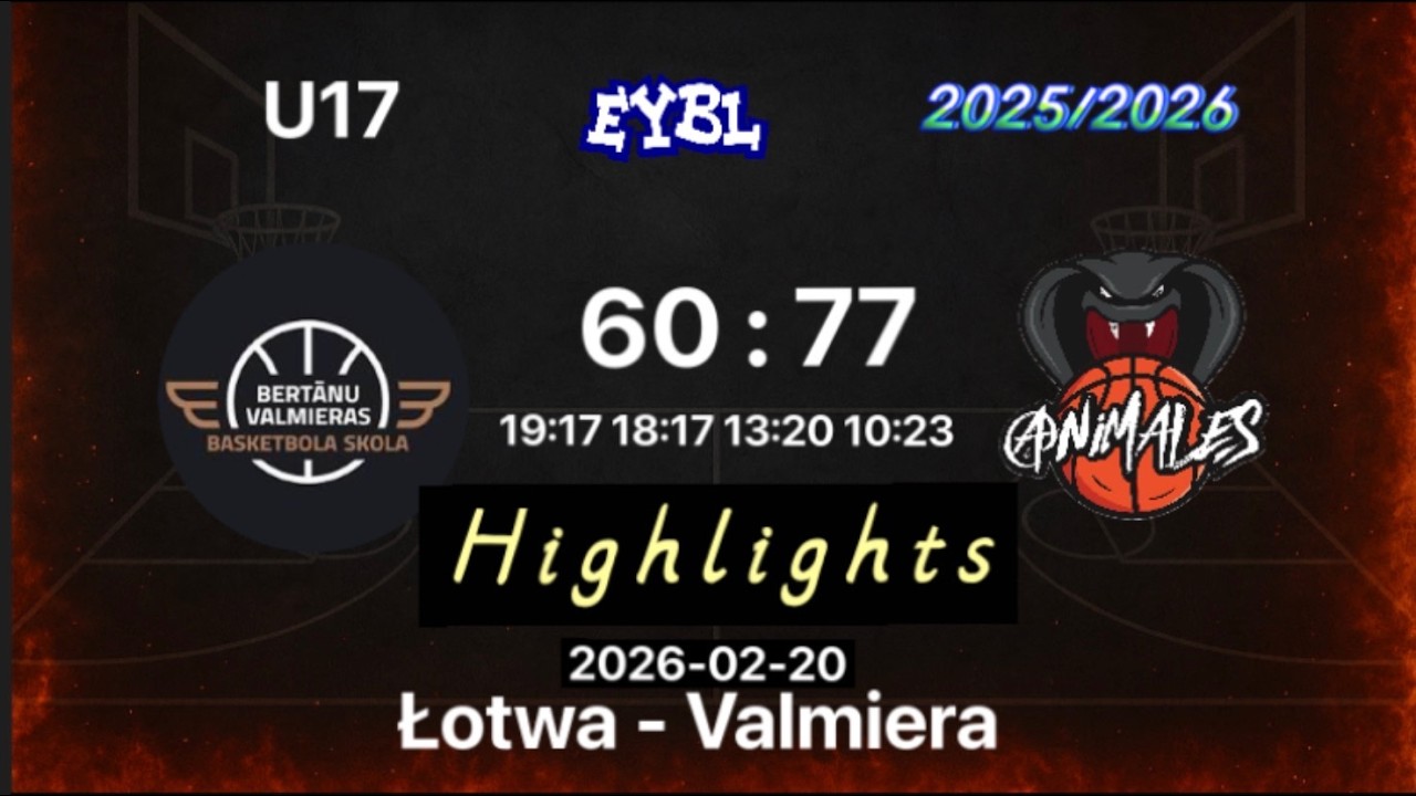 2026-02-20 EYBL U17M Highlights - BVBS Valmera (Łotwa) vs Animales