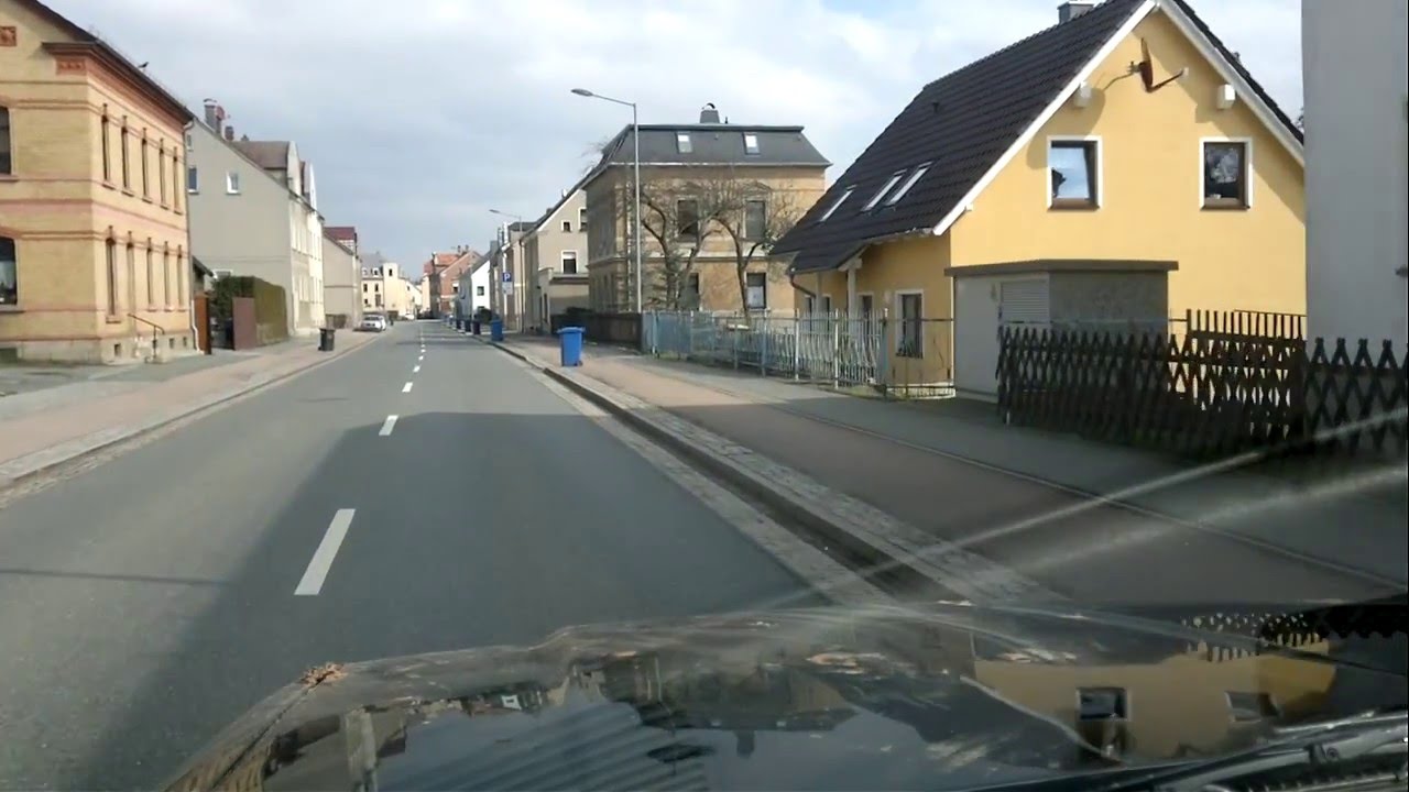 Fahrt durch Fraureuth Hauptstraße