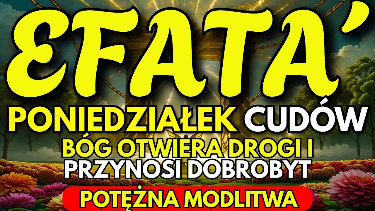 🙏 POTĘŻNA MODLITWA EFFATHA | PONIEDZIAŁEK CUD&Oacute;W 🏡 B&Oacute;G OTWIERA DROGI I PRZYNOSI DOBROBYT 💰