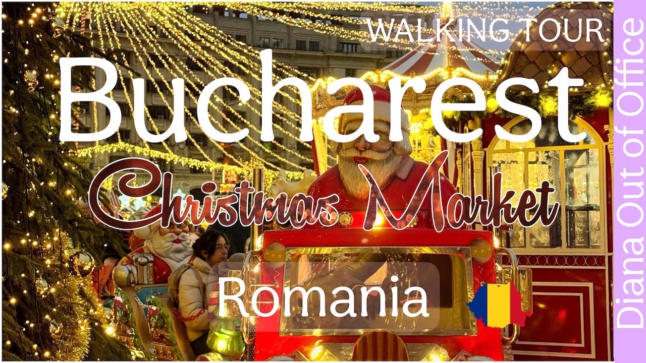 Bucharest Walking Tour – Christmas Edition 🎄| Largest Christmas Market | Romania🇷🇴 | 4K