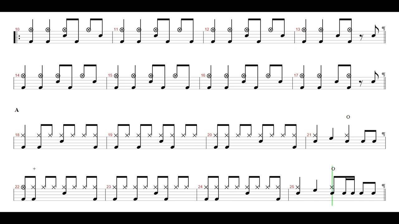 Sum 41-Underclass Hero | Drum Score, Drum Sheet Music, 드럼악보