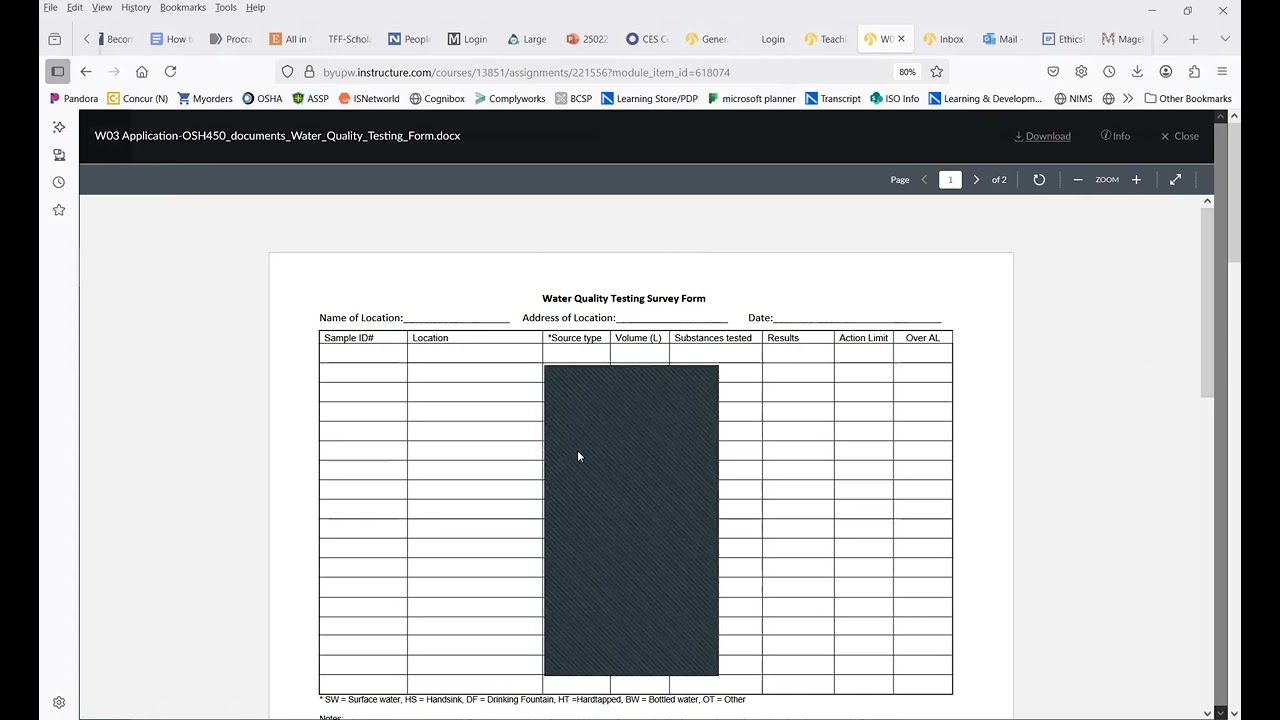 Week 3 Water Quality Testing Report  baseline beginning part 1