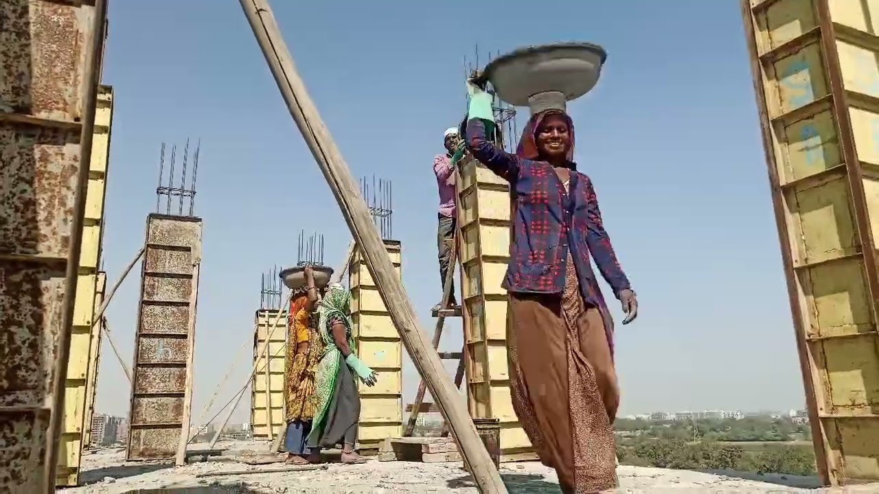 Construction RCC Column Reinforced Concrete with Cement_Column Footing|Rcc Column Casting