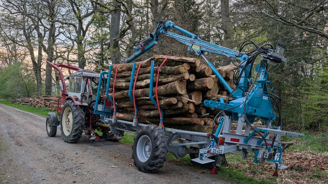 Holz fahren mit eigenbau Kranwagen und Ihc 423