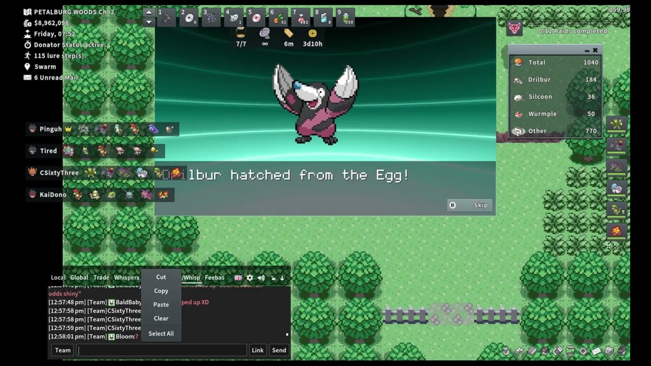 PokeMMO Shiny Drilbur Reaction