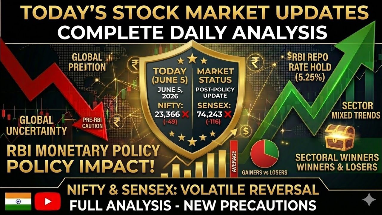 RBI Policy Impact: Market Volatility & Nifty/Sensex Analysis | 5 June 2026