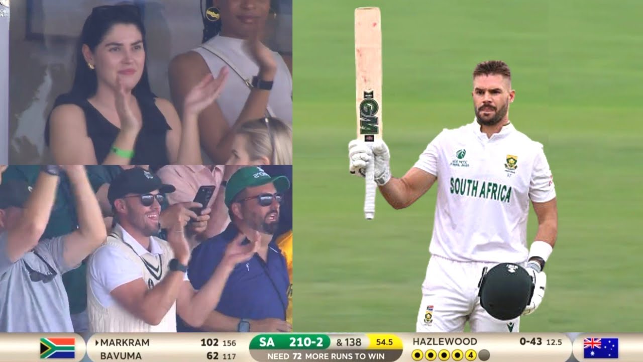 AB de Villiers & Aiden Markram's wife's amazing reaction to Markram's 100* vs Aus in WTC Final 2025