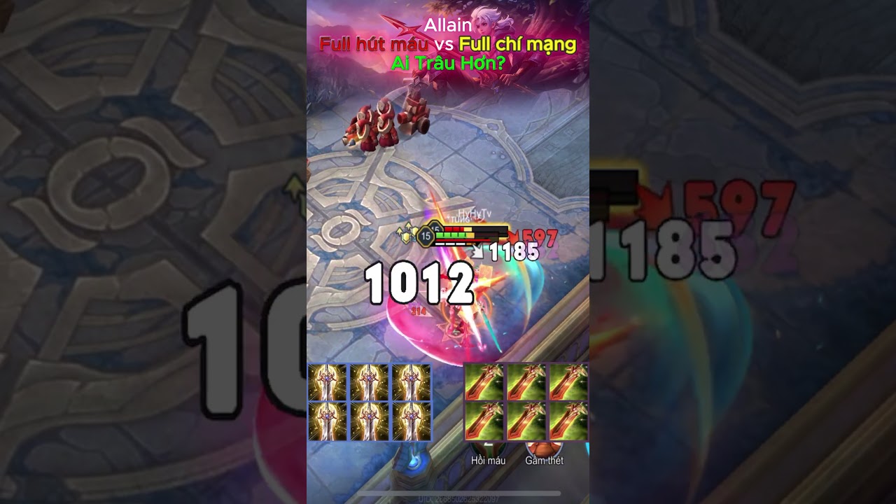 Allain Full h&uacute;t m&aacute;u vs Full ch&iacute; mạng Ai Tr&acirc;u Hơn? | Li&ecirc;n Qu&acirc;n Mobile (Arena of Valor)