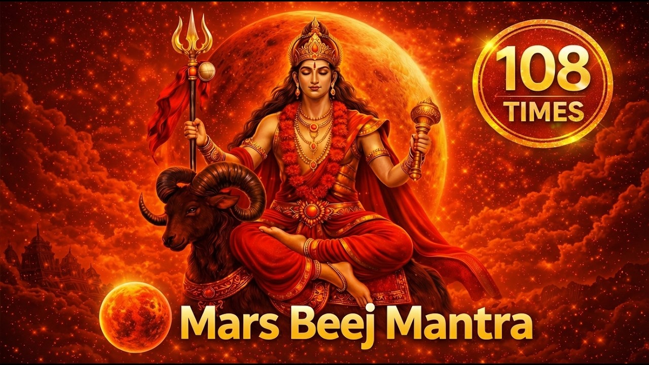 Mangal🔴 Beej Mantra 108 Times | ॐ क्रां क्रीं क्रौं सः भौमाय नमः | Mantra to Remove Debt & Obstacles