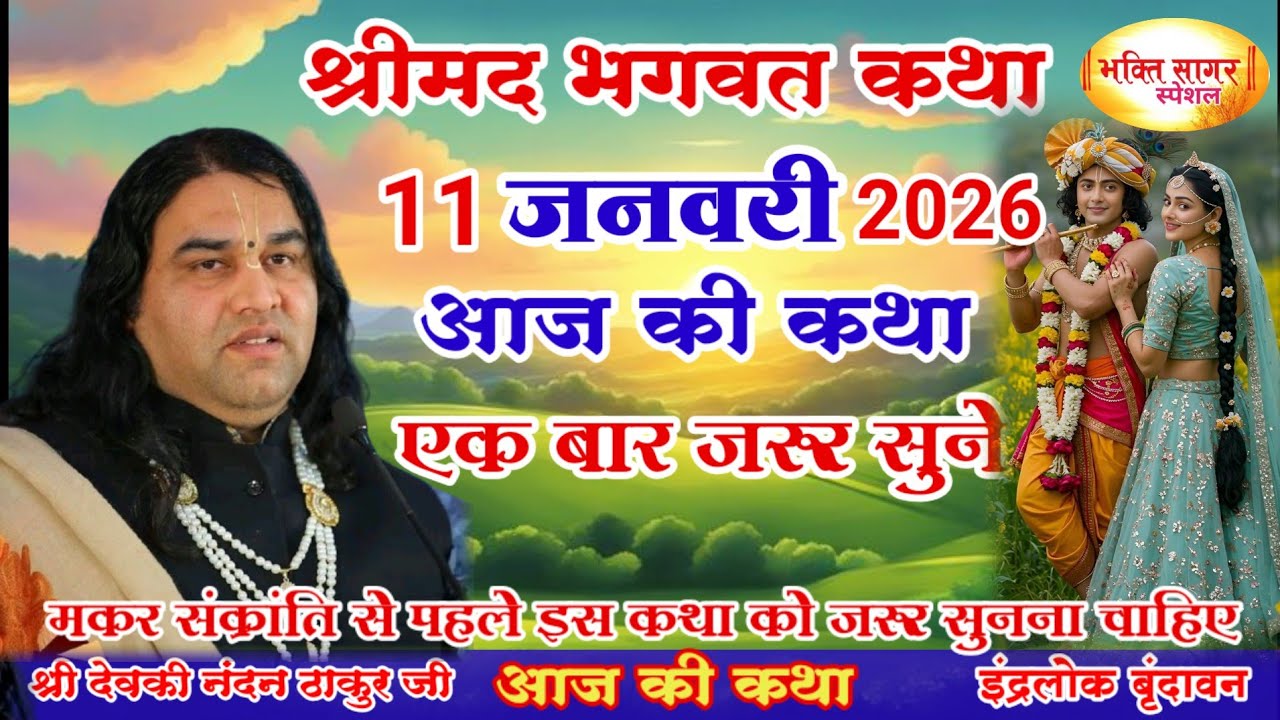 आज की कथा 💥 Shri Devkinandan Thakur Ji 💥#shreemadbhagwatkatha #रविवार की कथा# 11   जनवरी 2026