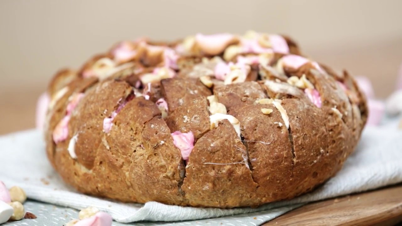 Plukbrood met marshmallows en hazelnootpasta