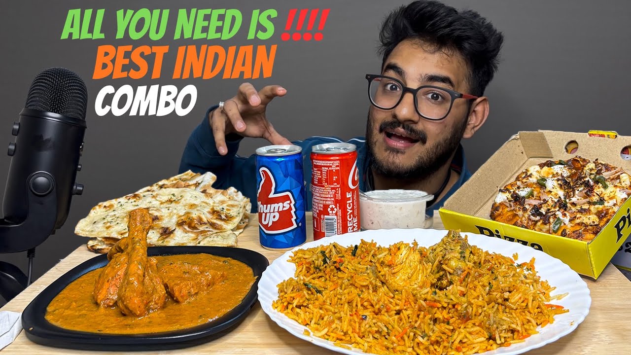 INDIAN BEST COMBO | BUTTER CHICKEN WITH CHICKEN BRIYANI AND VEG LOADED PIZZA