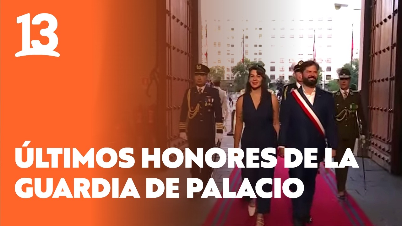 Presidente Boric llega por última vez a La Moneda y recibe honores de la Guardia de Palacio