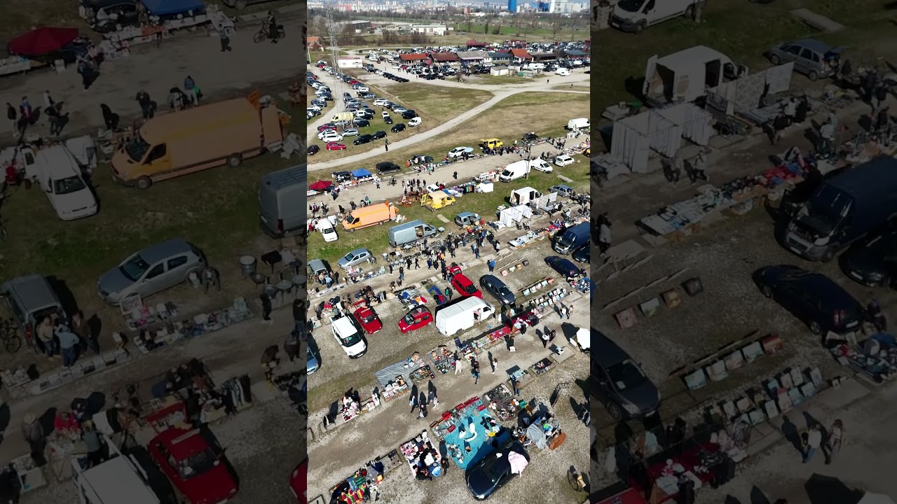the Biggest Flea Market (buvljak) in Croatia HRELIĆ #croatia #zagreb #fleamarket #fair #dronevideo