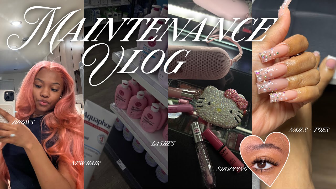 MAINTENANCE VLOG @ Home! Acrylic Toe Fill, Wig Install & Dye, Hygiene Pick ups, Lashes + Brows&hellip; 